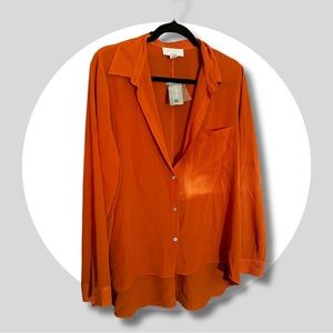 Sheer Button Up Blouse